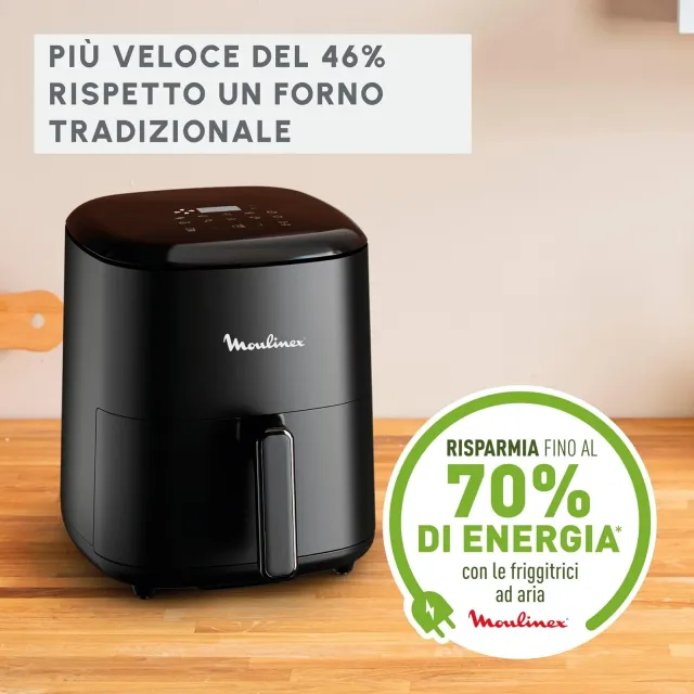 Moulinex Stufa elettrica EZ2458 Easy Fry Max Friggitrice ad Aria, 5 Litri/ 1Kg , Capacità 6 Persone,