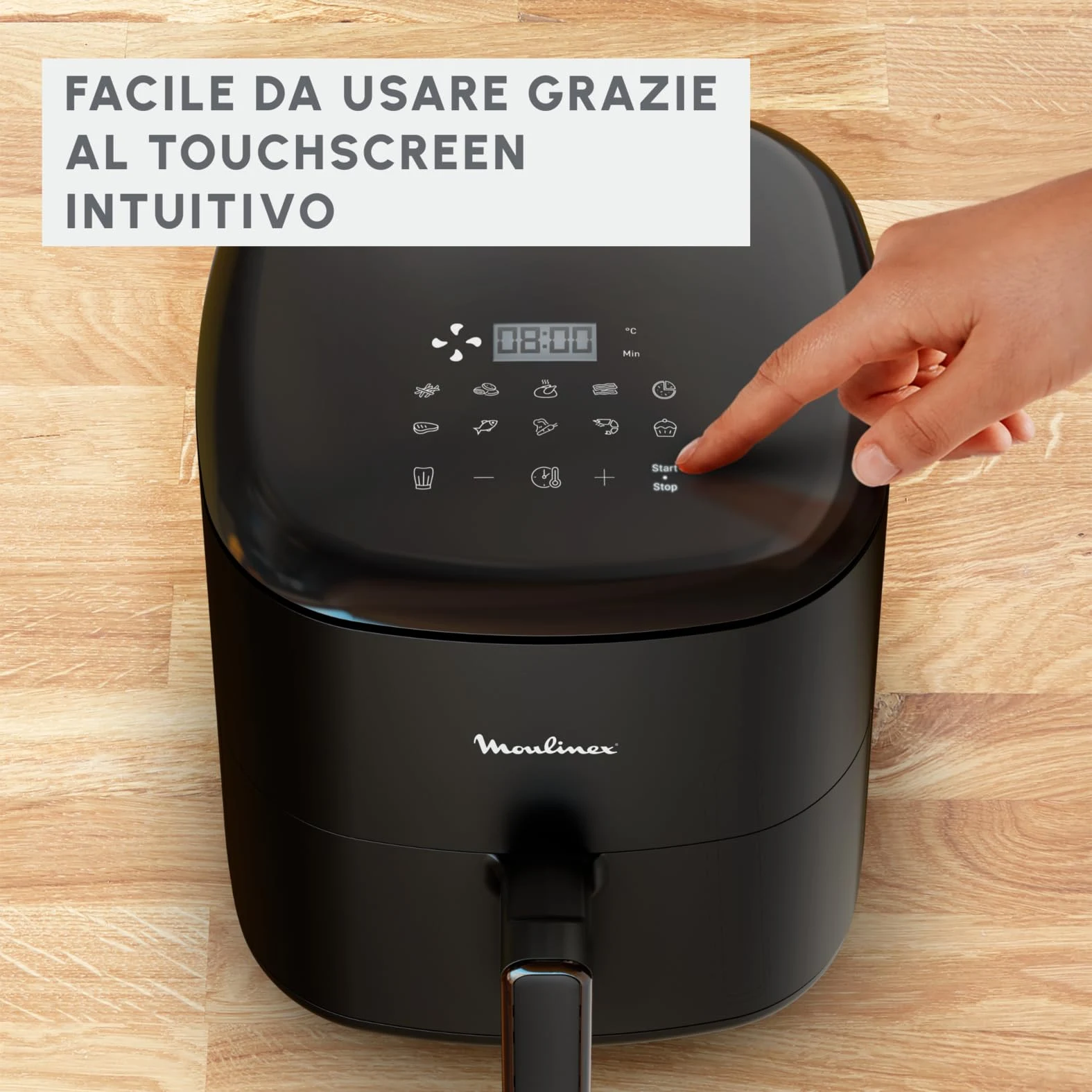 Moulinex Stufa elettrica EZ2458 Easy Fry Max Friggitrice ad Aria, 5 Litri/ 1Kg , Capacità 6 Persone,