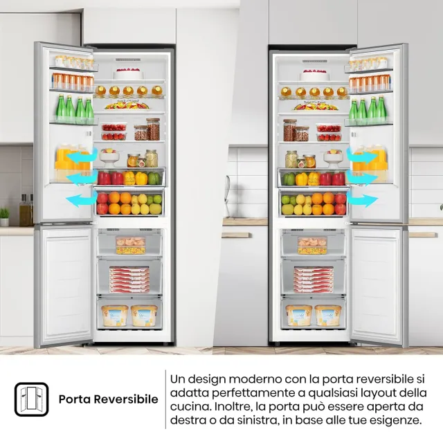 Hisense Frigorifero french door RB440N4ACA Frigorifero Combinato Total No Frost, Inox, 200x60 cm, Ri