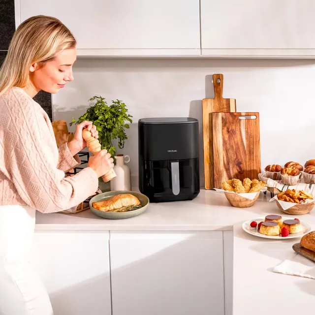 Cecotec Macchina caffè 80-200°C Friggitrice ad Aria Cecofry Fantastik Window 6500. Air Fryer 1700W, 