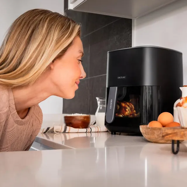Cecotec Macchina caffè 80-200°C Friggitrice ad Aria Cecofry Fantastik Window 6500. Air Fryer 1700W, 