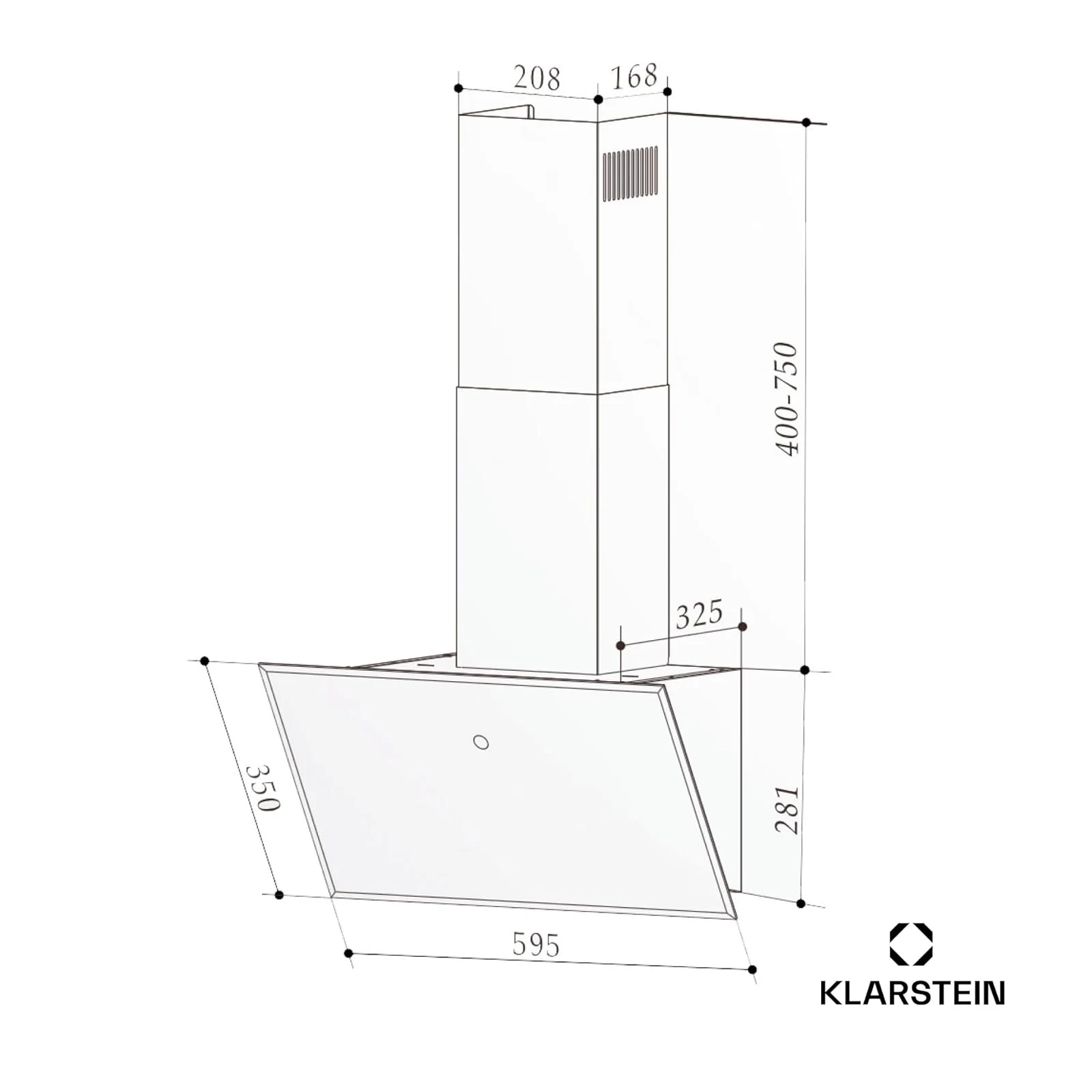 Klarstein Cappa cucina incasso 60cm Cappa Aspirante a Incasso , Cappa Cucina con Filtro, Cappa Cucin
