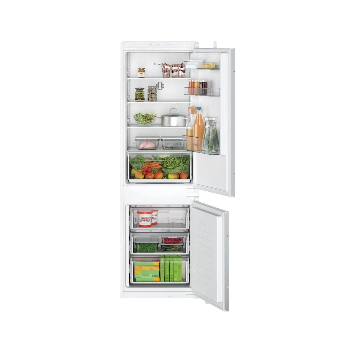 Bosch Frigorifero incasso monoporta KIN86NSE0 Frigorifero combinato, Installazione Incasso, 260 litri, No Frost, Classe energetica E