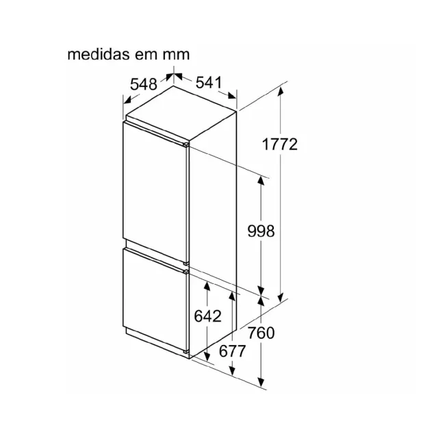 Bosch Frigorifero incasso monoporta KIN86NSE0 Frigorifero combinato, Installazione Incasso, 260 litr