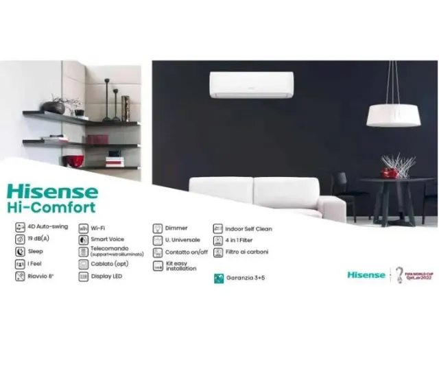 Hisense Climatizzatore mono split 3AMW52U4RJC Climatizzatore Inverter Hi Comfort Wi-fi Trial Split 9