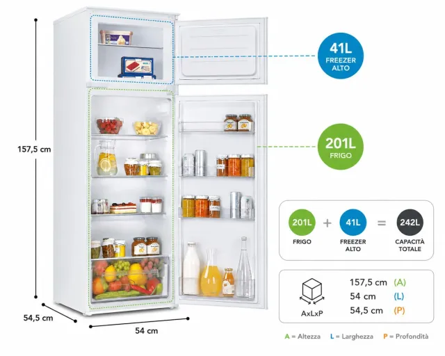 Candy Frigorifero incasso monoporta CTM516EW Kriò Suite Frigorifero da Incasso 242L (201L Frigo + 41