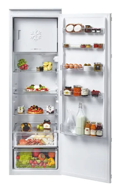 Candy Frigorifero incasso side by side CM4S518EW Frigorifero da incasso con congelatore, porta a traino, 178 cm, 253 litri, frigorifero da 220 litri, congelatore da 33 litri, 2 cassetti per verdure, 4 ripiani