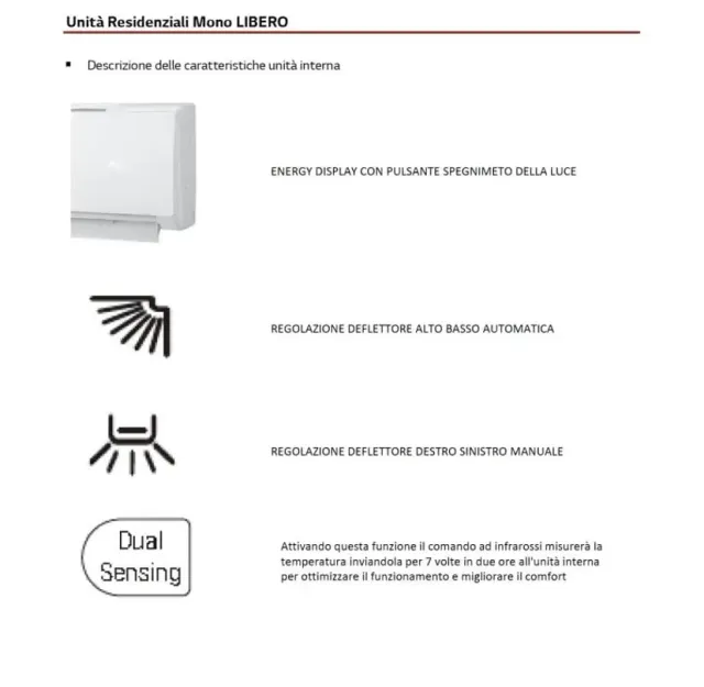 LG Climatizzatore canalizzato 9000 Climatizzatore mono split Libero da btu inverter in R32 in A++