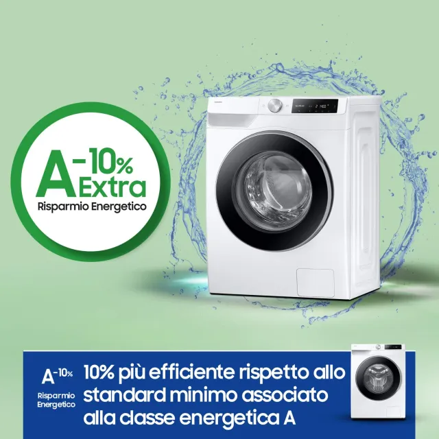 Samsung Lavatrice carica frontale WW90DG6U25LE/U3 Lavatrice AI Control Libera installazione, 9 Kg, 1