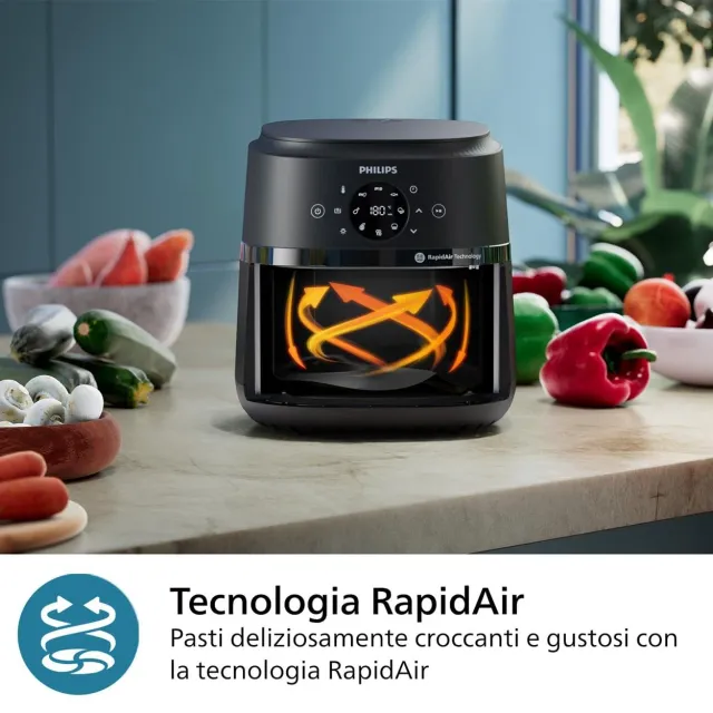 Philips Aspirapolvere cordless 2000 Airfryer Serie - Friggitrice ad aria da 4,2L, 1500W, Tecnologia 