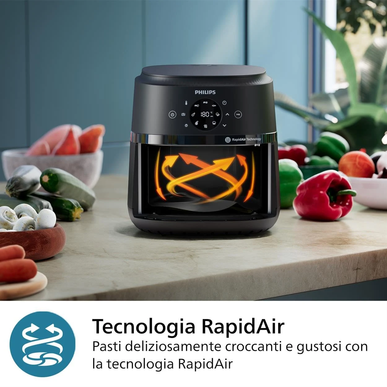 Philips Aspirapolvere cordless 2000 Airfryer Serie - Friggitrice ad aria da 4,2L, 1500W, Tecnologia 