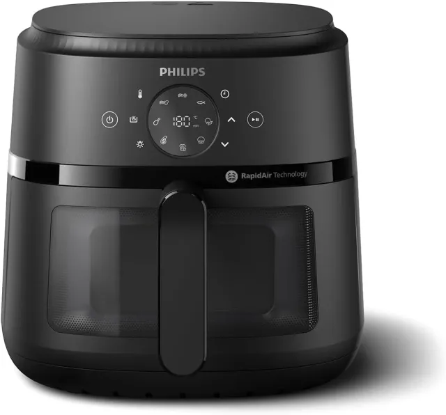 Philips Friggitrice ad aria 2000 Airfryer Serie – Friggitrice 6,2L Con Finestrella di cottura, RapidAir, 13 Modalità di Cottura, 90% di Grassi in Meno, Facile da Pulire, Touchscreen, Risparmio