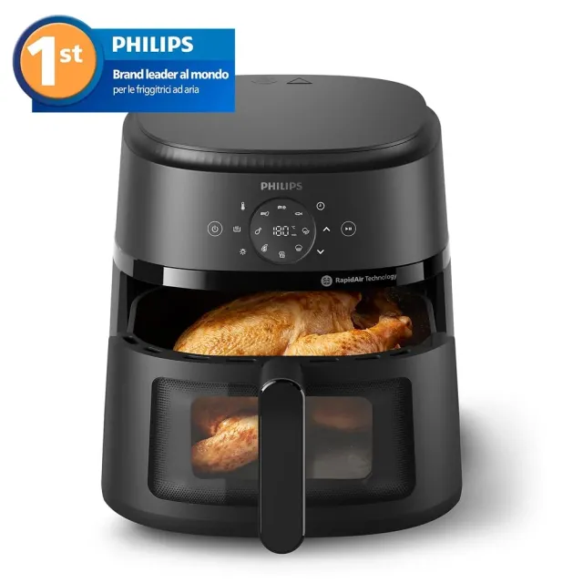 Philips Macchina caffè 2000 Airfryer Serie – Friggitrice 6,2L Con Finestrella di cottura, RapidAir, 
