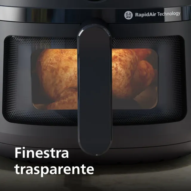 Philips Macchina caffè 2000 Airfryer Serie – Friggitrice 6,2L Con Finestrella di cottura, RapidAir, 