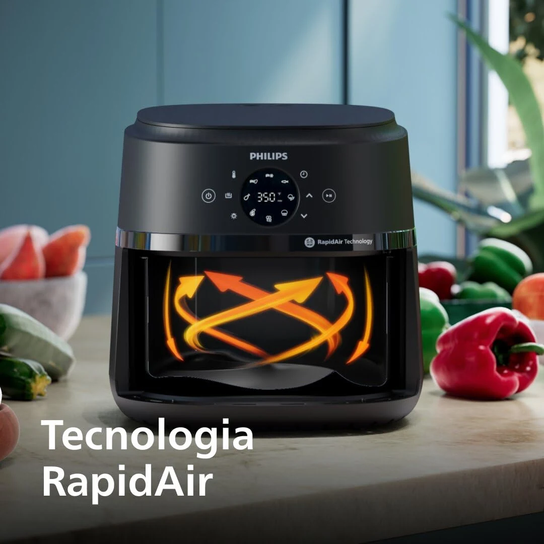Philips Macchina caffè 2000 Airfryer Serie – Friggitrice 6,2L Con Finestrella di cottura, RapidAir,