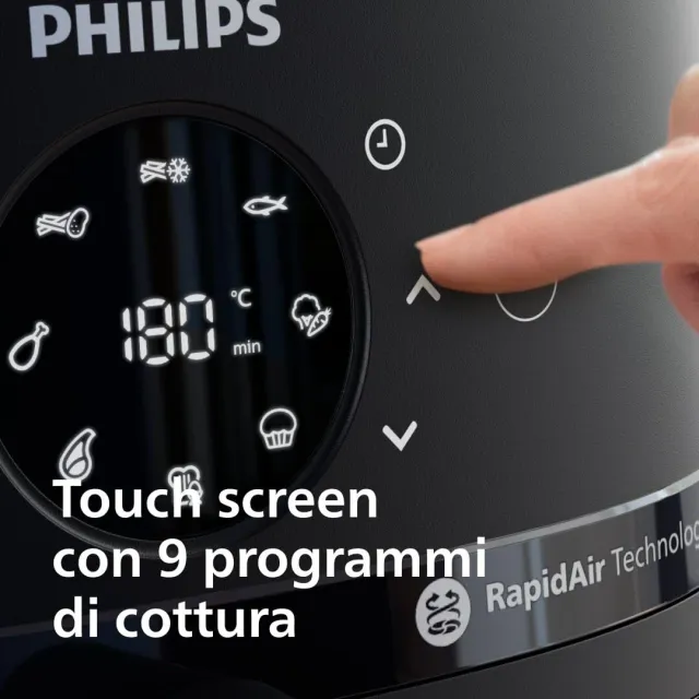 Philips Macchina caffè 2000 Airfryer Serie – Friggitrice 6,2L Con Finestrella di cottura, RapidAir, 