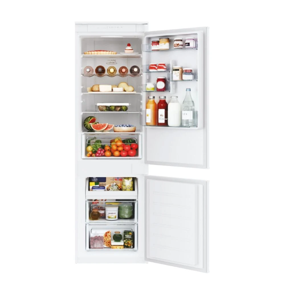 Candy Frigorifero incasso sottobase CBT3518EW Fresco Frigorifero Combinato, Installazione incasso, 248 Litri, 2 Porte, Total No Frost, Connesso WiFi, Luce SKY LED, Classe E, 54,5x54x177,2 cm[Classe di effic