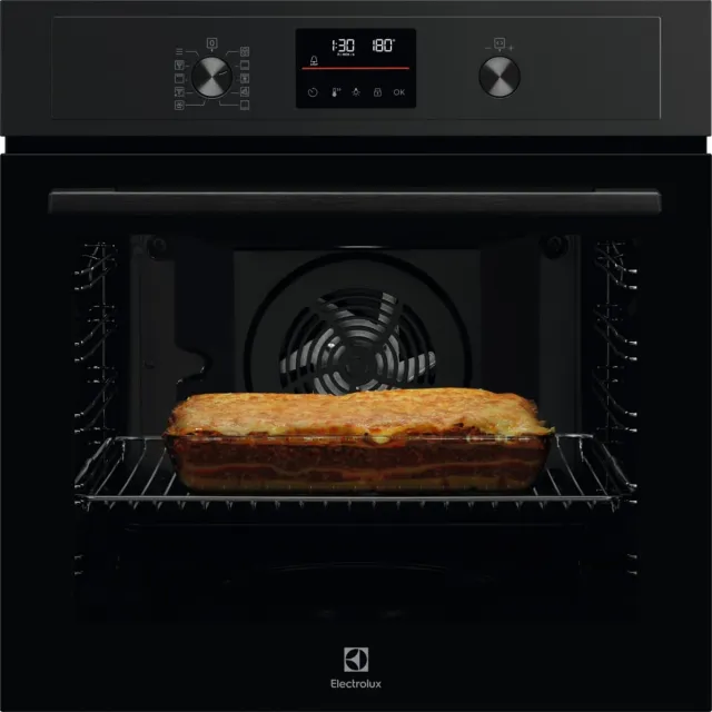 Electrolux Forno incasso EOF4P56H Forno da incasso multifunzione 72L, ventilato, grill, pulizia pirolitica, display LED Touch, classe energetica A+, design nero elegante, cottura multilivello un