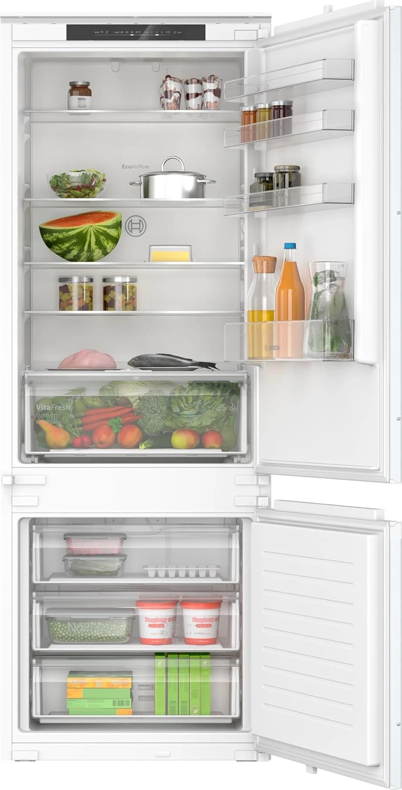 Bosch Frigorifero incasso monoporta KBN965SE0 Serie 2, Frigorifero combinato Smart da incasso, Total No Frost, VitaFresh XXL, Tecnologia Inverter Intelligente, Home Connect, Luce LED, 193.5 x 69.1 cm, cerni