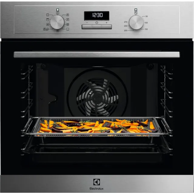 Electrolux Forno incasso EOM3H04X Forno Multifunzione da Incasso , Serie 300, 68L, Classe A, Ventilato, Grill, Pulizia a Vapore, Timer, Teglia XL, Acciaio Inox