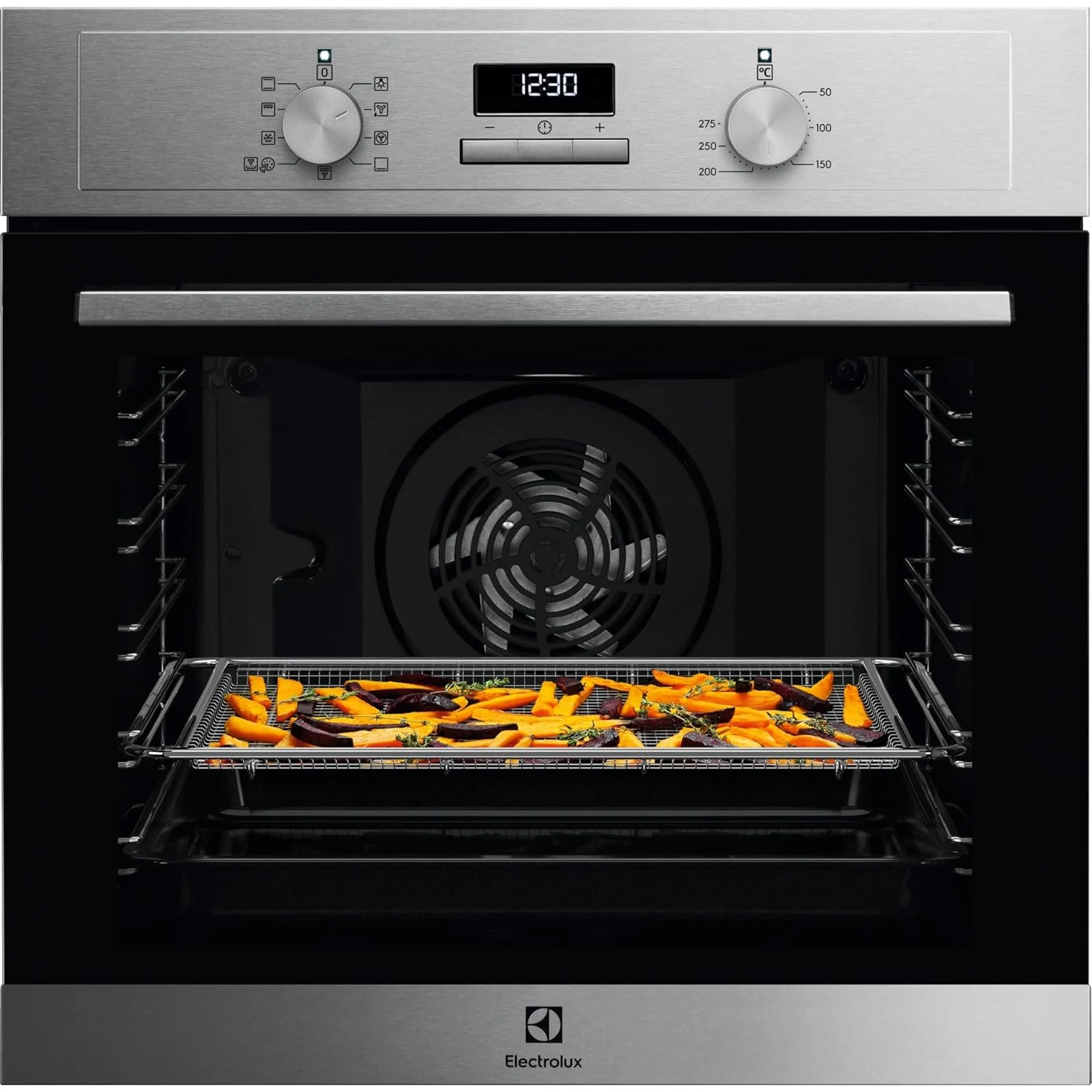 Electrolux Forno incasso EOM3H04X Forno Multifunzione da Incasso , Serie 300, 68L, Classe A, Ventilato, Grill, Pulizia a Vapore, Timer, Teglia XL, Acciaio Inox
