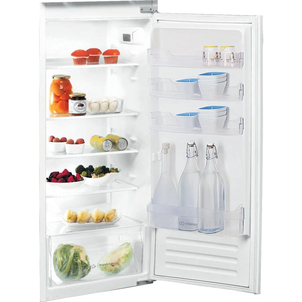 Indesit Frigorifero incasso monoporta 12 A1 D/I 2 S - Frigorifero da Incasso 209L, 5 Ripiani Vetro, 4 Regolabili e Balconcino Portabottiglie Frigo, Frigorifero Monoporta Colore Inox, Elettrodomestici Cucina Cla
