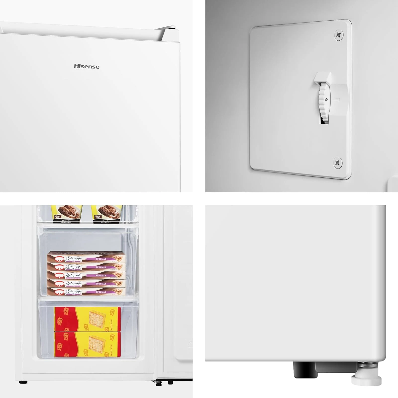 Hisense Congelatore FV78D4AWE Congelatore Monoporta Verticale Libera Installazione, 3 Cassetti, Capa