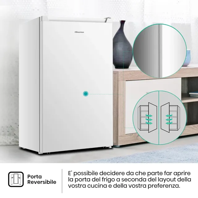 Hisense Congelatore FV78D4AWE Congelatore Monoporta Verticale Libera Installazione, 3 Cassetti, Capa