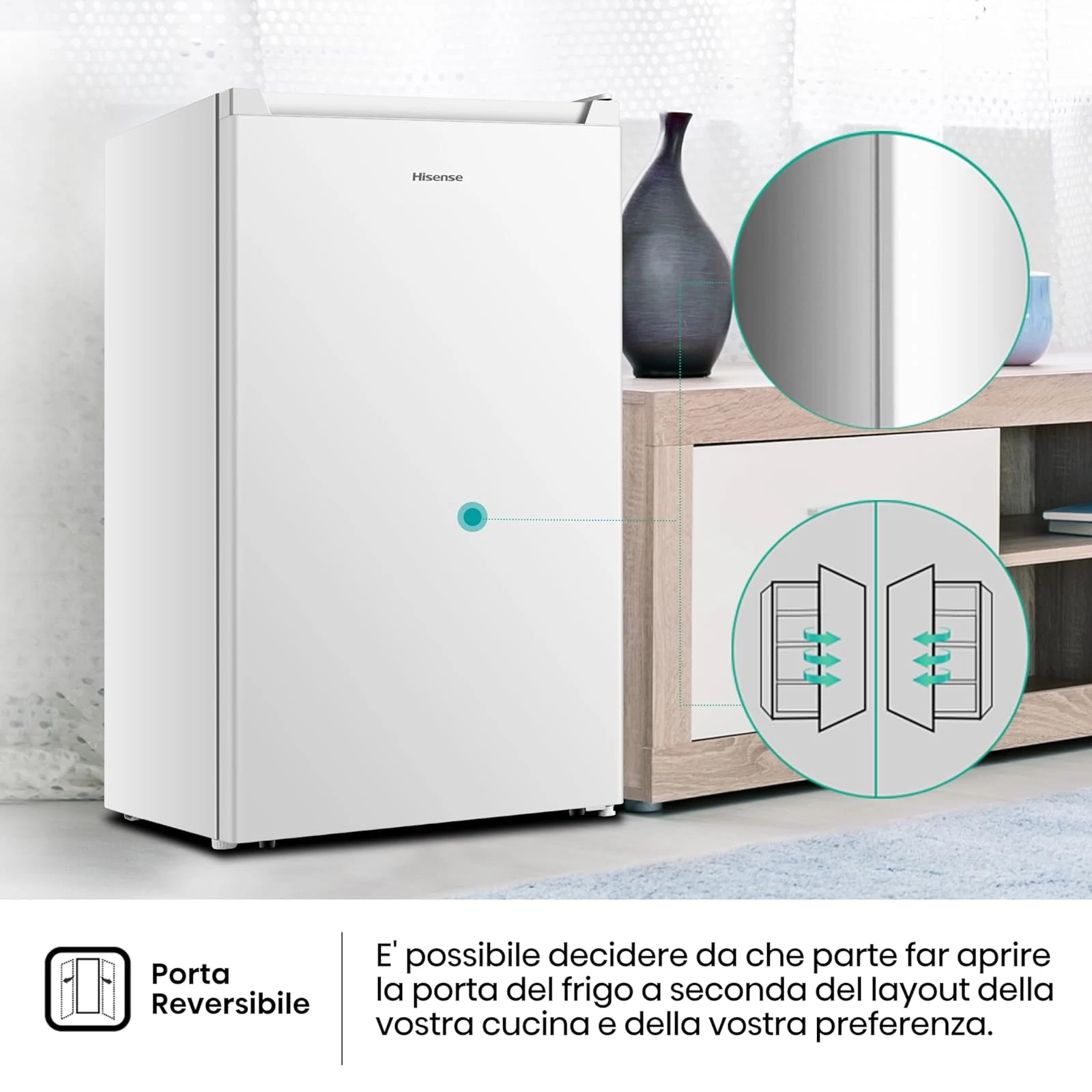 Hisense Congelatore FV78D4AWE Congelatore Monoporta Verticale Libera Installazione, 3 Cassetti, Capa