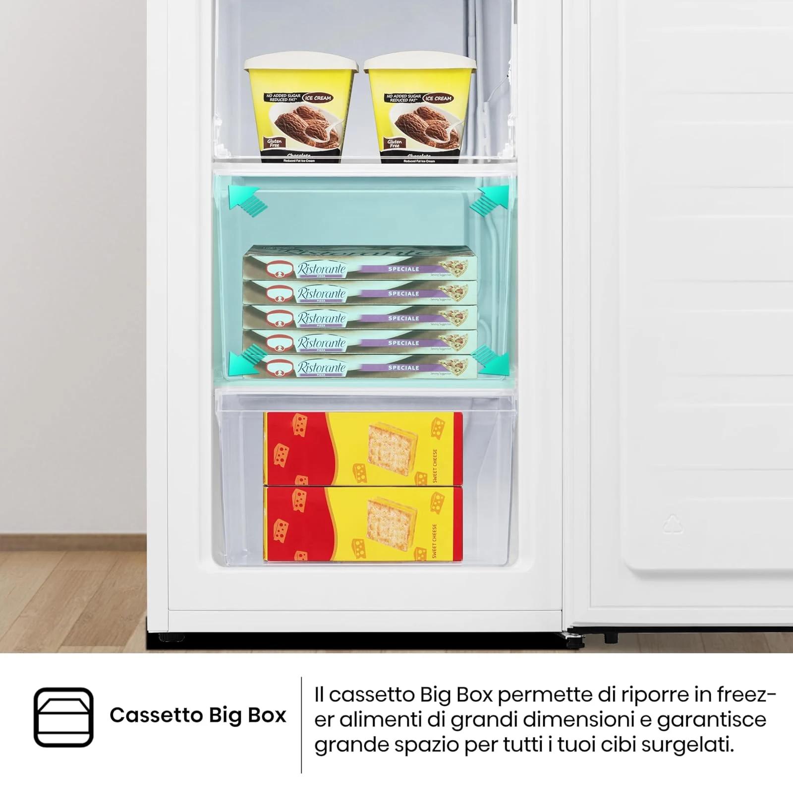 Hisense Congelatore FV78D4AWE Congelatore Monoporta Verticale Libera Installazione, 3 Cassetti, Capa