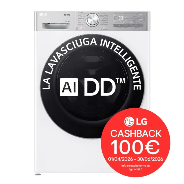 LG Lavasciuga carica alto D4R9513TPWC AI DD Lavasciuga 13/7kg, Serie R9, Classe D, Lavatrice Asciuga