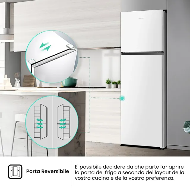 Hisense Frigorifero sottobase RT327N4AWE Frigorifero Doppia Porta a libera installazione Total No Fr