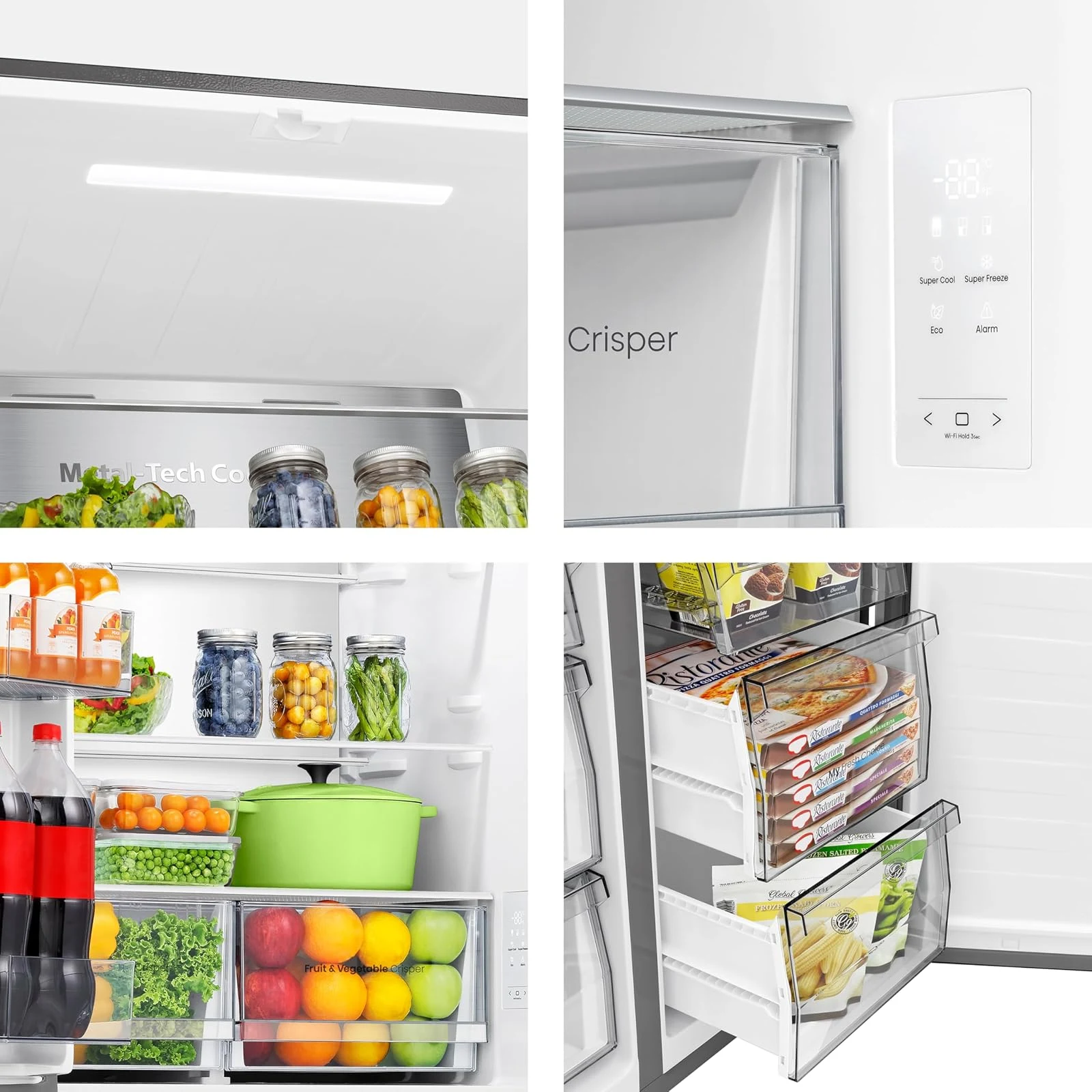 Hisense Frigorifero sottobase RQ5P470SAFE Frigorifero Americano Quattro Porte, 483 Litri, Total No F