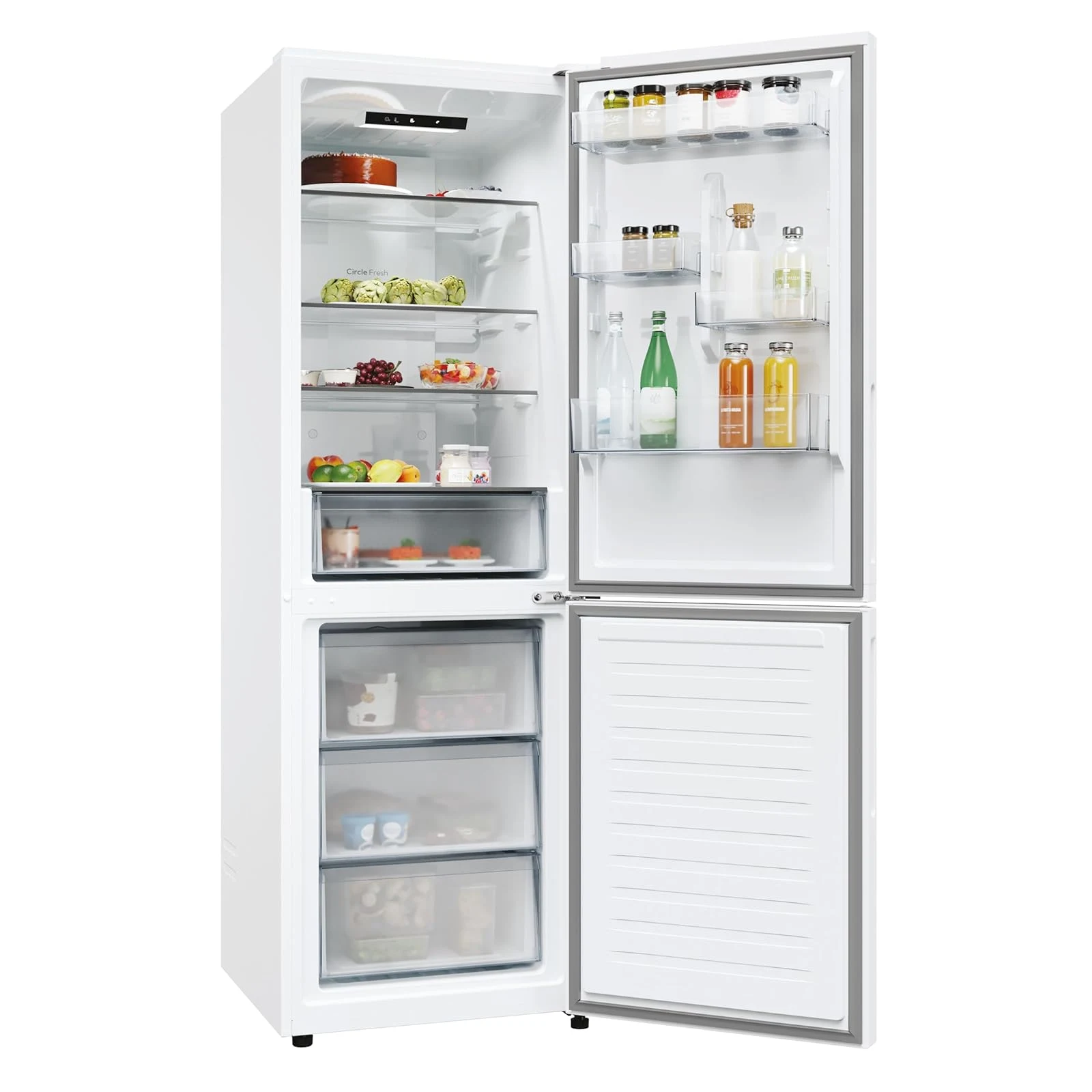 Candy Frigorifero monoporta 300 CNCQ2T618EW Fresco Frigorifero Combi, Capacità 355L, Total No Frost 