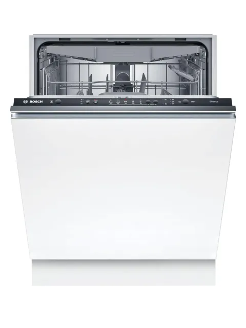 Bosch Lavastoviglie integrata parziale SMV25EX02E Serie 2, Lavastoviglie da incasso a scomparsa totale, InfoLight: Indicatore LED avanzamento programma, 3 cestello, EcoDosage, AquaStop, 60 cm