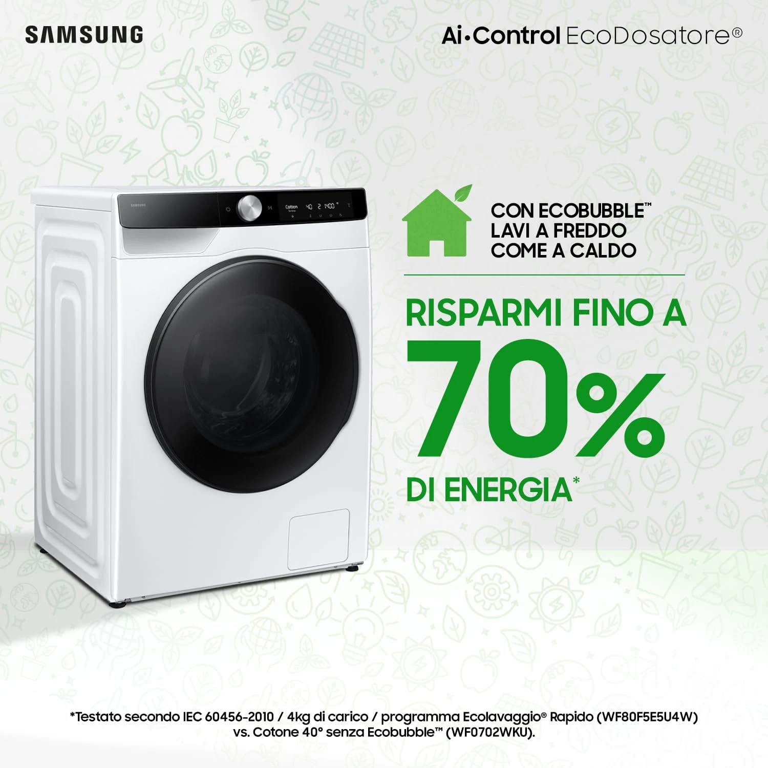 Samsung Lavasciuga WD90DG6B85BKU3 9+6 Lavasciuga AI Control WD90DG6B85BKU3, 9+6 kg, Ecodosatore, Vap