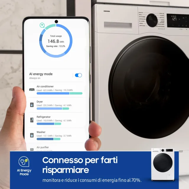 Samsung Lavasciuga incasso WD90DG5B15BEET 9+6 Lavasciuga Crystal WiFi WD90DG5B15BEET, 9+6 kg, Wifi, 