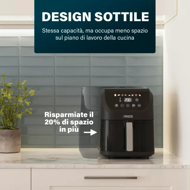 Princess Deumidificatore 5,5 L Slim Airfryer - 1500 W - silenzioso (55 db) - salvaspazio - Senza oli