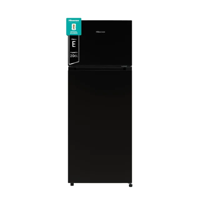 Hisense Frigorifero sottobase RT267D4ABE Frigorifero Doppia Porta, Capacità netta 206 L, Nero, Illuminazione Led, Porte reversibili, Ripiani in vetro modulari