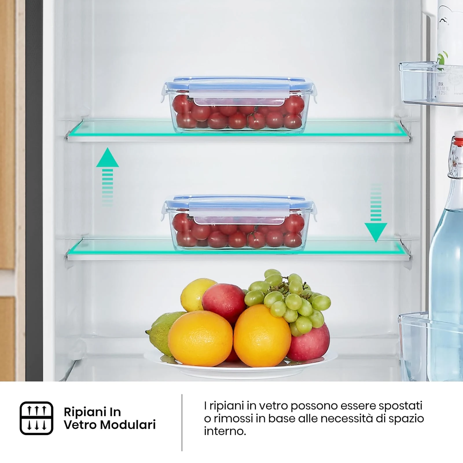 Hisense Frigorifero sottobase RT267D4ABE Frigorifero Doppia Porta, Capacità netta 206 L, Nero, Illum