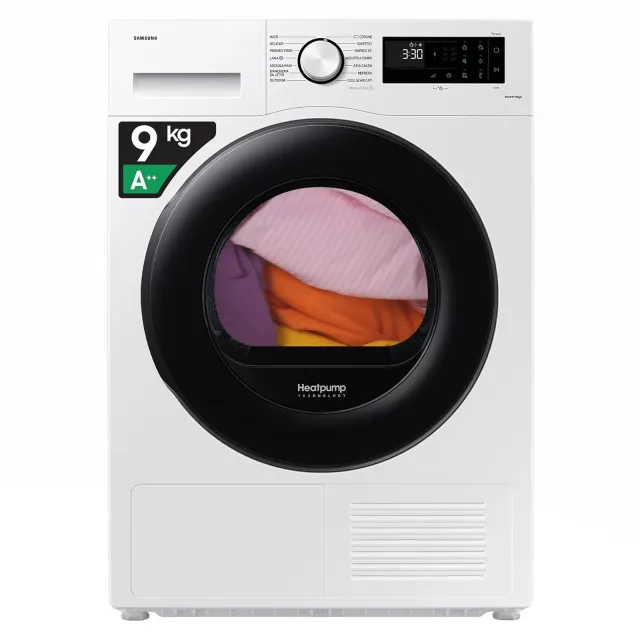 Samsung Asciugatrice DV90CGC0A0AEET 9 Asciugatrice Crystal EcoDry Kg, Pompa di Calore, Wifi, Sensore Optimal Dry, Carica Frontale, 60L x 80H x 65P cm (Ricondizionato)