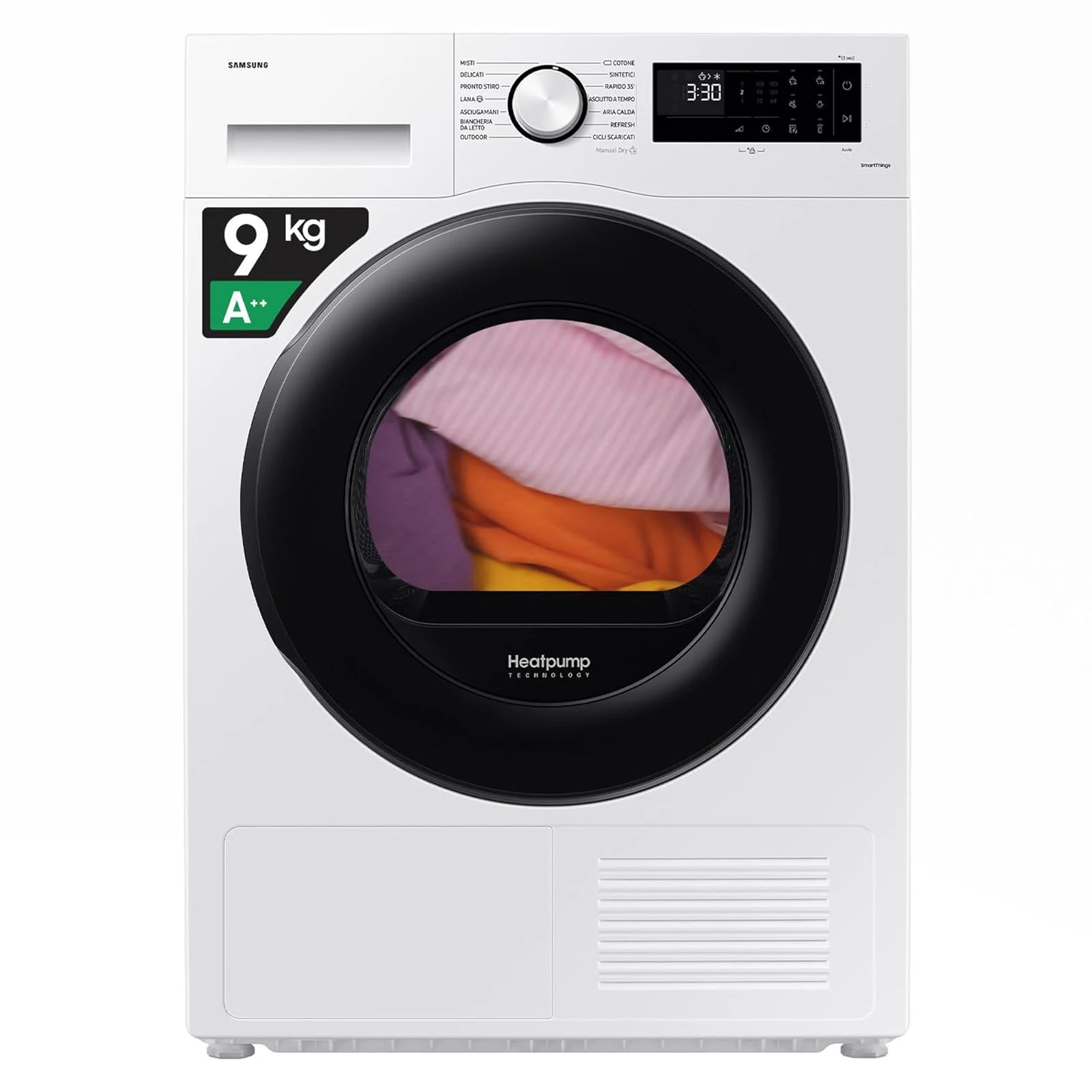 Samsung Samsung Asciugatrice DV90CGC0A0AEET 9 Asciugatrice Crystal EcoDry Kg, Pompa di Calore, Wifi, Sensore Optimal Dry