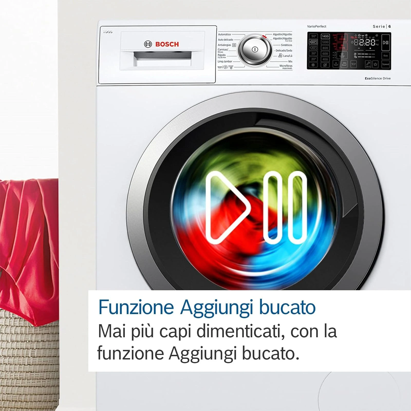 Bosch Lavatrice incasso WGG244Z0IT Serie 6, Lavatrice a carica frontale, capacità 9 kg, 1400 rpm, Ir