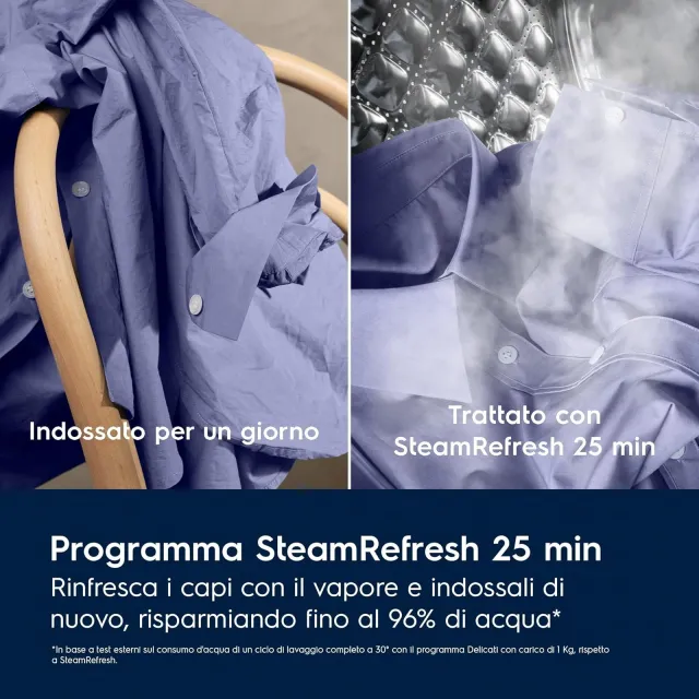 Electrolux Lavasciuga EW7W285W Lavasciuga 8 kg Lavaggio + 5 kg Asciugatura, SteamCare 700, SteamRefr