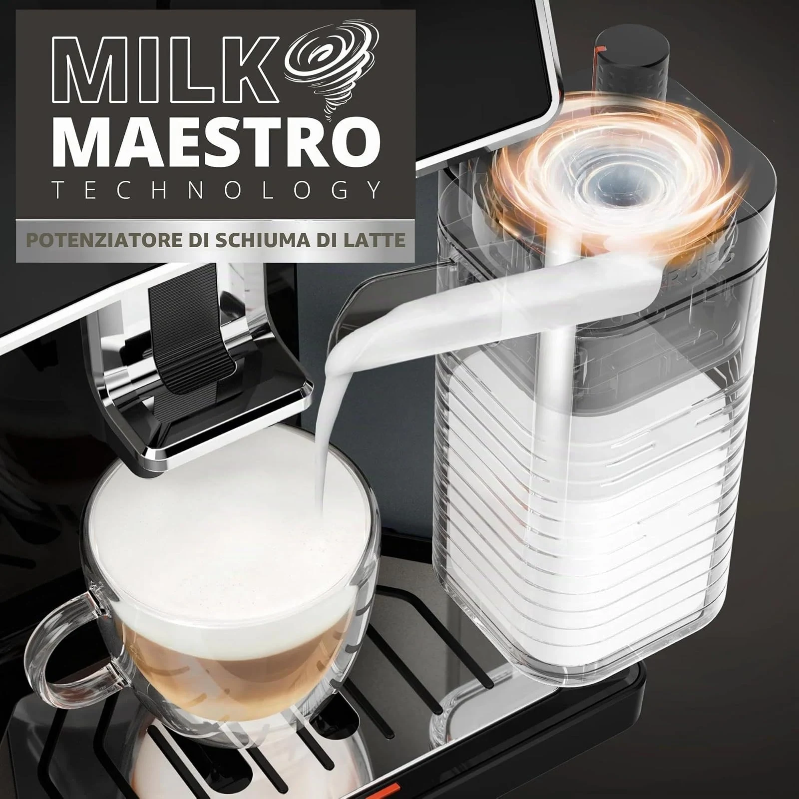 Krups Macchina caffè EA912E Sensation Milk M50, Macchina Caffè Chicchi con Touch Screen Intuitivo, T
