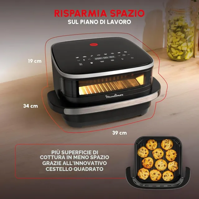 Moulinex Estrattore di succo AL4018 Easy Fry XL Surface, Friggitrice ad Aria XL con Cestello Antiade