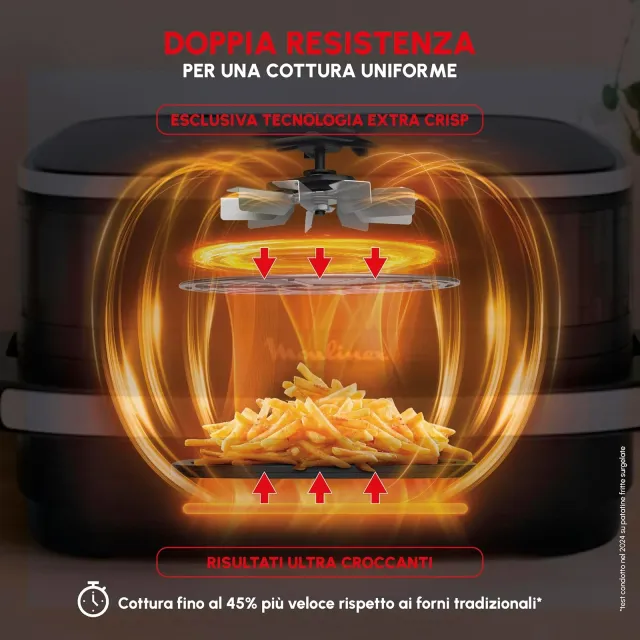 Moulinex Estrattore di succo AL4018 Easy Fry XL Surface, Friggitrice ad Aria XL con Cestello Antiade