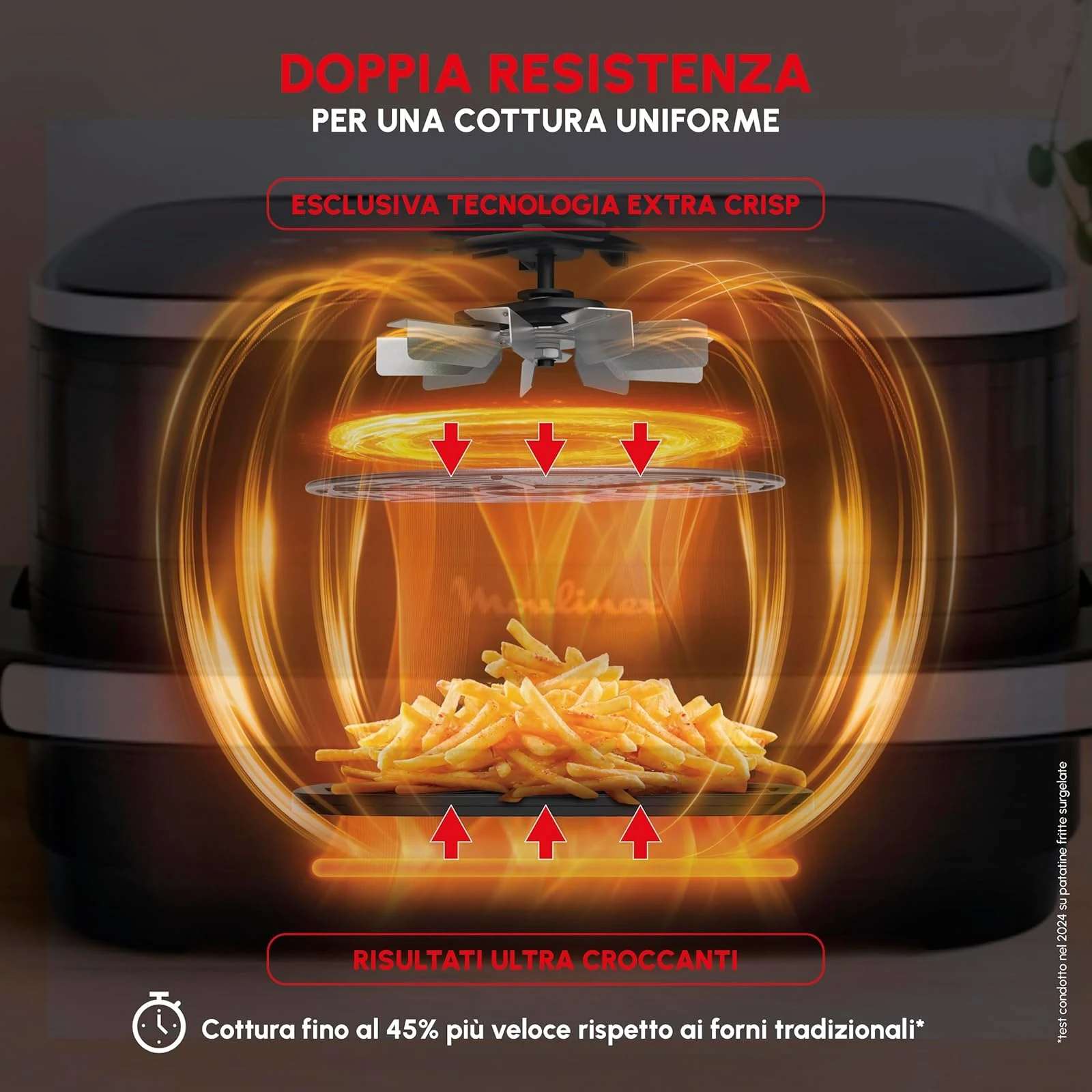 Moulinex Estrattore di succo AL4018 Easy Fry XL Surface, Friggitrice ad Aria XL con Cestello Antiade