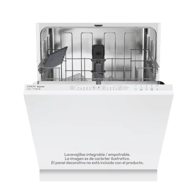 Candy Lavastoviglie 3E53E0W Rapidò CI - Lavastoviglie integrata, 60 cm, 13 servizi, digitale, 53 dB, 5 programmi, motore inverter, indicatore fine ciclo, avvio differenziato 3-6-9 ore