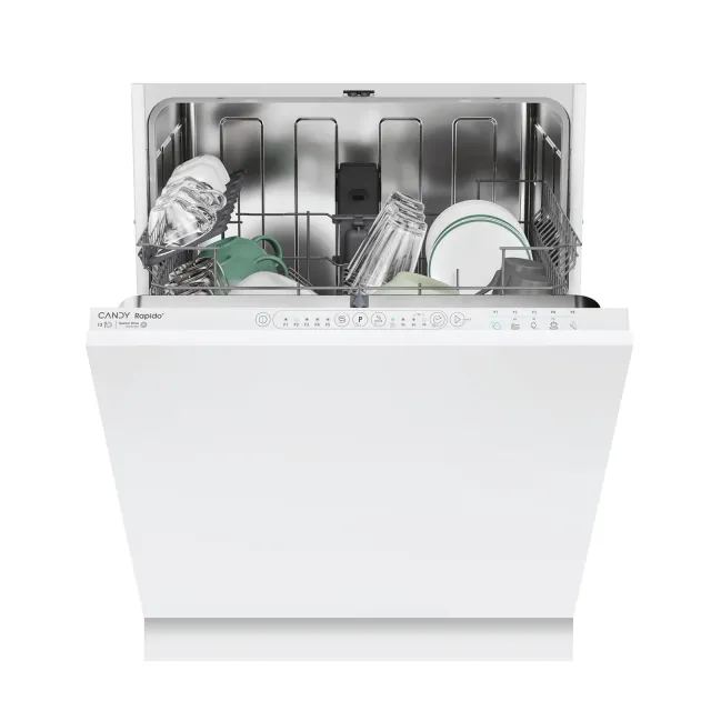 Candy Lavastoviglie 3E53E0W Rapidò CI - Lavastoviglie integrata, 60 cm, 13 servizi, digitale, 53 dB,